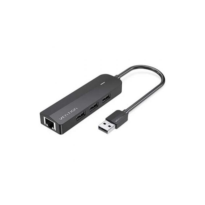 Docking Vention CHPBB 3xUSB 2.0/Micro USB PD/RJ45/Negro/ABS