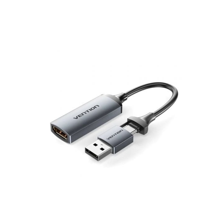 Conversor HDMI Vention ACWHA 4K@60Hz HDMI Hembra a USB-C/USB-A 480Mbps 10cm Gris