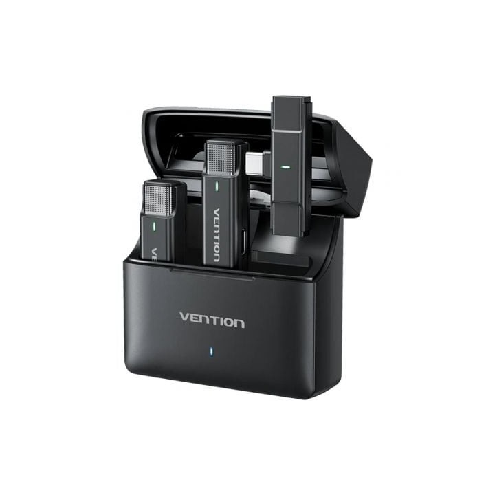 Micrófono Vention NCAB0 USB-C inalámbrico doble con cancelación de ruido y estuche carga