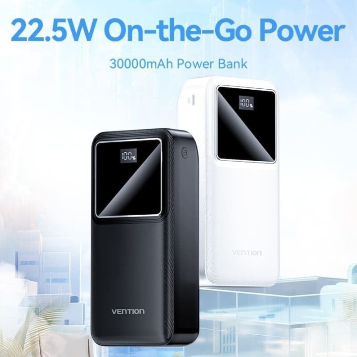 Vention FHMB0 PowerBank 30000mAh 22.5W LED Display Negro