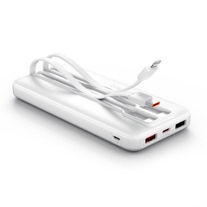Vention FHOW0 PowerBank 10000mAhcon cable USB-C y Lightning Integrado 22.5W LED Display Blanco