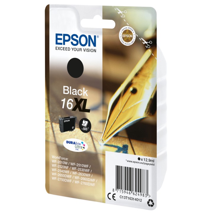 Tinta Epson 16XL T1631 Negro 12.9ml (C13T16314012)
