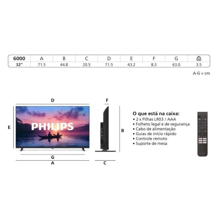 Philips LED 32" 32PHS6000 HD Ready Dolby Audio HDR10 Titan