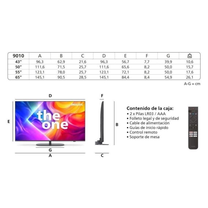 Philips The One Ambilight QLED 43" 43PUS9010 UltraHD 4K Dolby Vision Dolby Atmos Titan OS