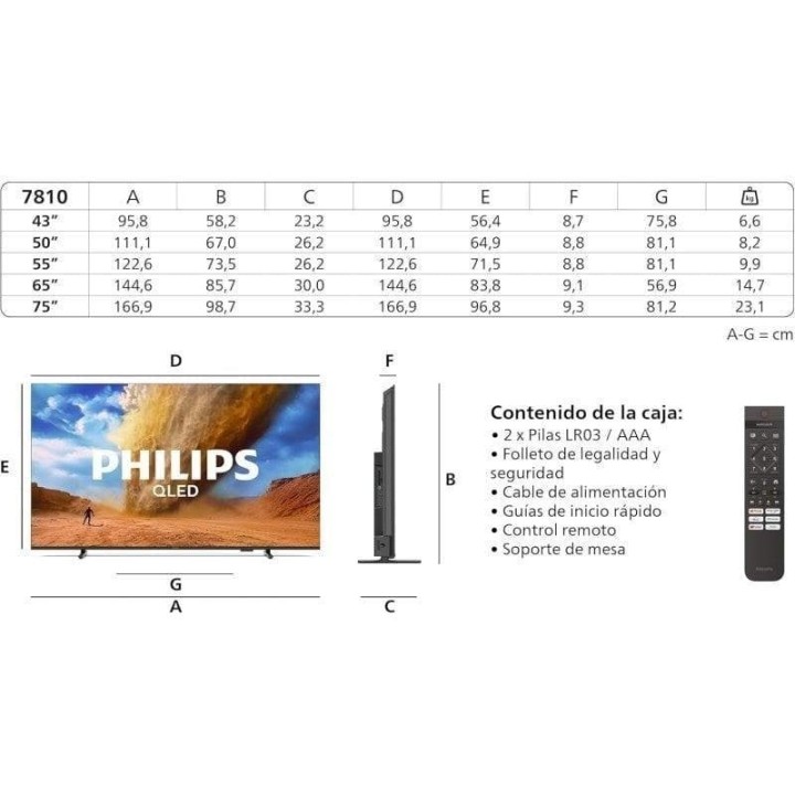 Philips QLED 75PUS7810 75" 4K Quantum Dot Dolby Atmos Titan OS