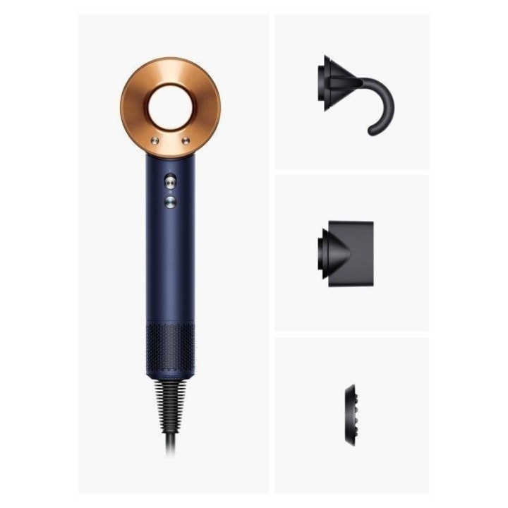 Secador Dyson Supersonic™ Liso+Ondulado Azul Cobre 1600W 3 velocidades Función Iónica Y Disparo Frío