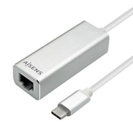 Adaptador AISENS A109-0341 USB-C a RJ45 1000Mbps Gigabit Plata 15cm