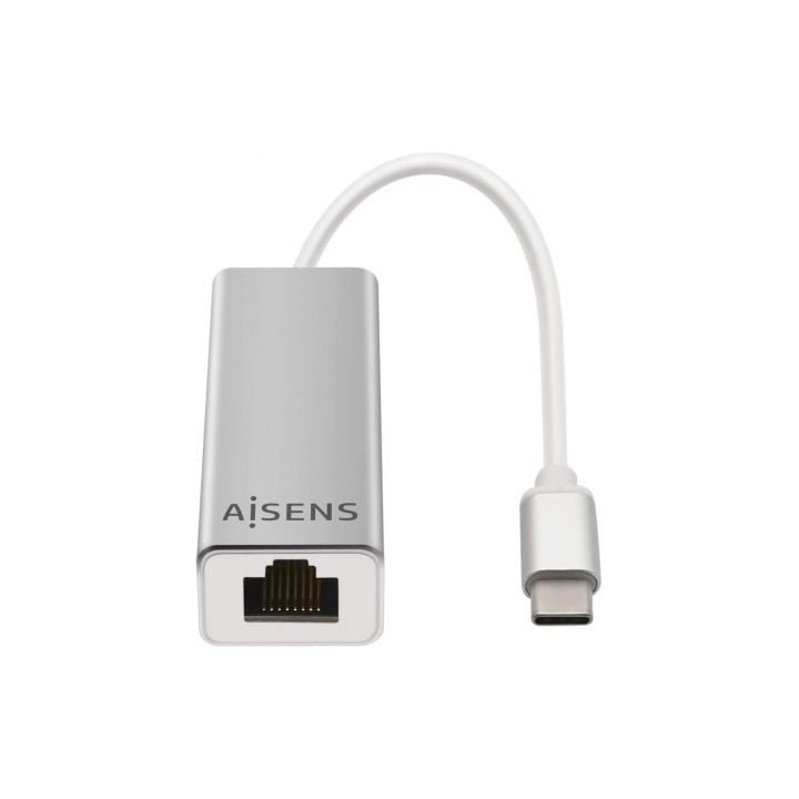 Adaptador AISENS A109-0341 USB-C a RJ45 1000Mbps Gigabit Plata 15cm