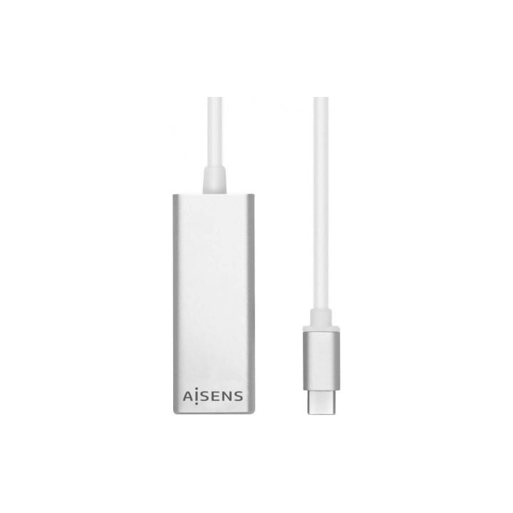 Adaptador AISENS A109-0341 USB-C a RJ45 1000Mbps Gigabit Plata 15cm