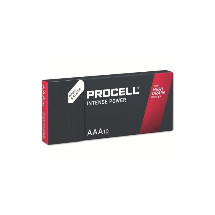 Pila AAA Duracell Procell Intense L03 Pack 10, 1.5V Alcalina 1223mAh Alta Potencia