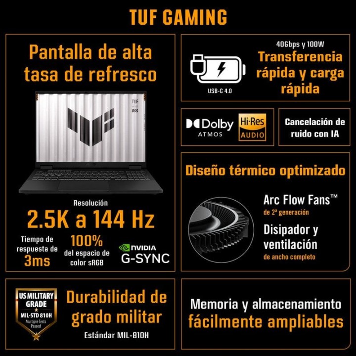 ASUS TUF Gaming FA808UM-S8005 AMD Ryzen 7 260/32GB/1TB SSD/RTX 5060/18"