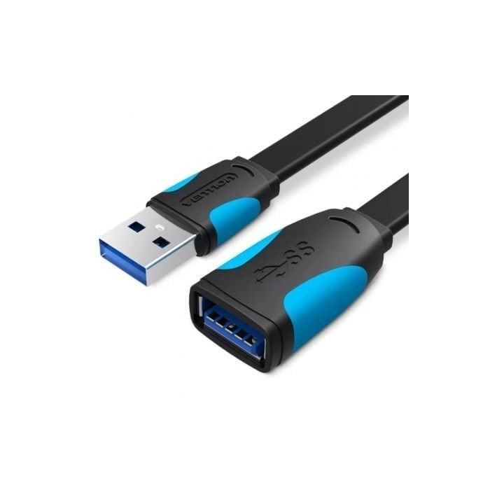 Cable USB 3.0 VENTION VAS-A13-B100 Alargador 1m 5Gbps Blindado Oro Azul/Negro