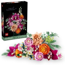 Lego Botanicals Ramo de Flores Fantasía en Rosa, Decoración Floral para Adultos, Margaritas y Rosas