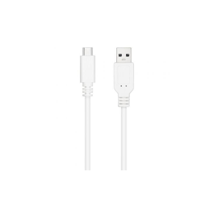 Cable Nanocable 10.01.2101-W USB-C a USB-A 1m 3A Blanco Certificación USB-IF Retail