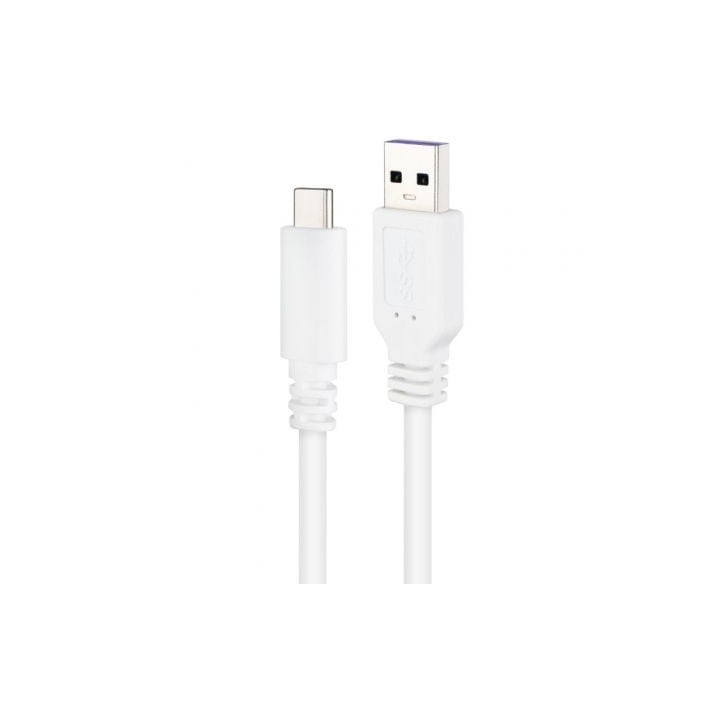 Cable Nanocable 10.01.2101-W USB-C a USB-A 1m 3A Blanco Certificación USB-IF Retail
