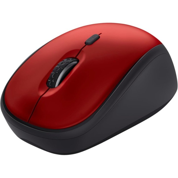 Ratón Trust Wireless 1600 DPI Silencioso Reciclado Rojo Mano Derecha Compacto