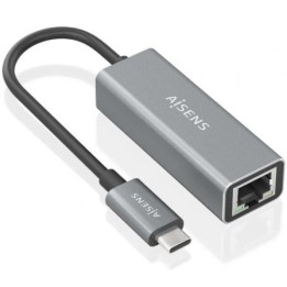 Adaptador USB 3.0 AISENS A109-0898 AX88179A Gigabit Ethernet 1000Mbps Gris 15cm