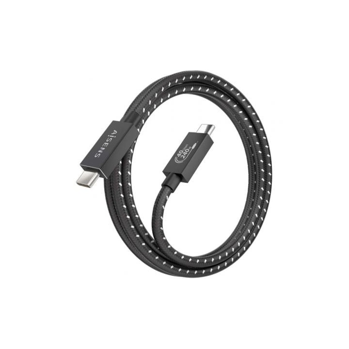 Cable USB AISENS A156-0868 USB4 40Gbps Tipo-C 240W 1.5m Negro E-marker