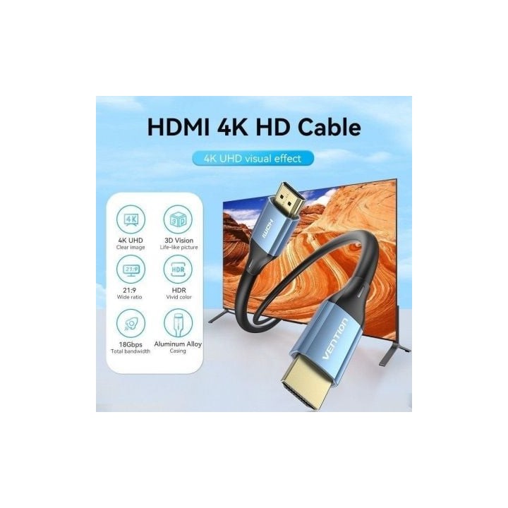 Cable HDMI Vention ALHSJ 2.0 4K 5m Azul PVC HDMI Macho-Macho