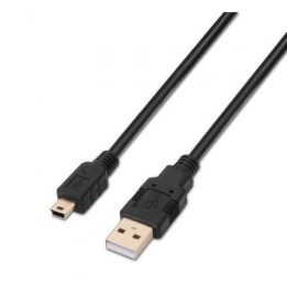 Cable USB 2.0 AISENS A101-0024 1m MiniUSB 5 pines Negro 60Mbps 2.5W