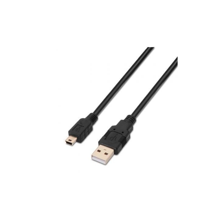Cable USB 2.0 AISENS A101-0024 1m MiniUSB 5 pines Negro 60Mbps 2.5W