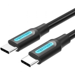 Cable USB-C Vention COSBD 60W/480Mbps 0.5m Negro PVC TPE