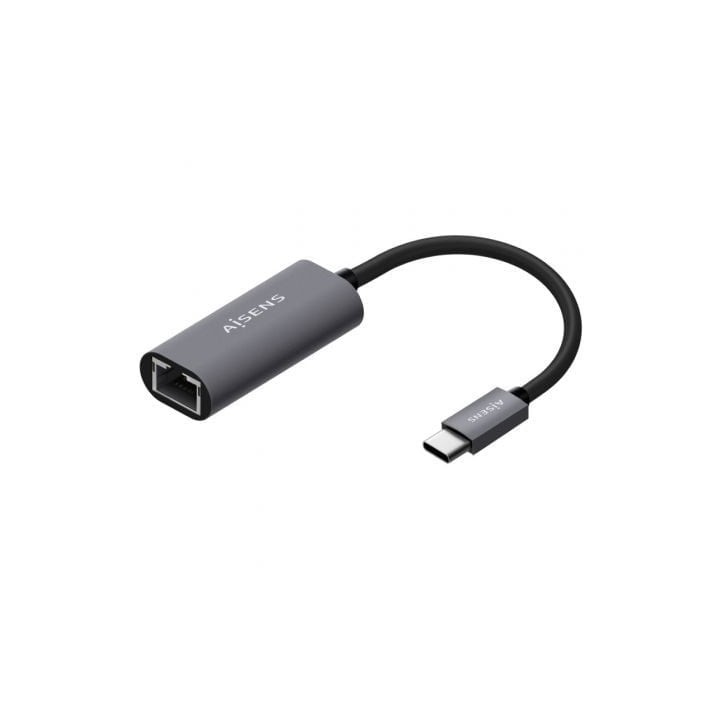 Adaptador AISENS A109-0709 USB-C a RJ45 1000Mbps 15cm Gris Plug&Play