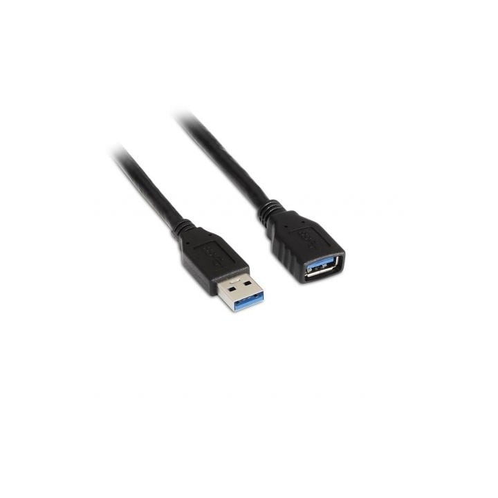 Cable USB 3.0 Extensión AISENS A105-0042 2m Tipo A Macho a Hembra Negro Apantallado