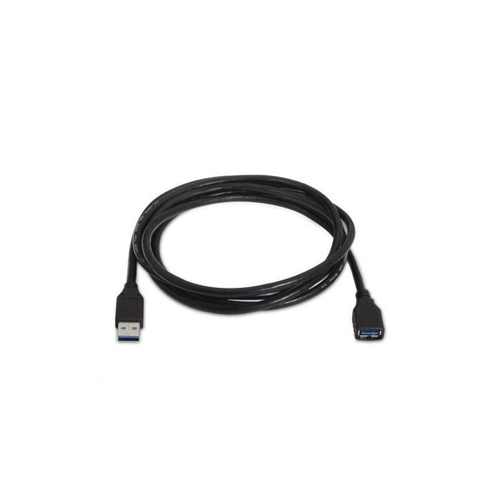 Cable USB 3.0 Extensión AISENS A105-0042 2m Tipo A Macho a Hembra Negro Apantallado
