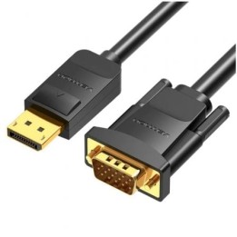 Cable Conversor Vention HBLBG DP a VGA 1.5m Doble Blindaje 1080p Negro