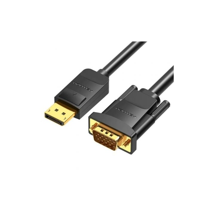 Cable Conversor Vention HBLBG DP a VGA 1.5m Doble Blindaje 1080p Negro