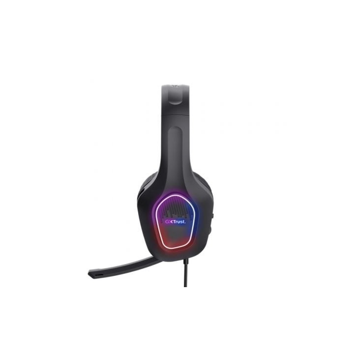 Auriculares Trust con cable 3.5mm/USB y micrófono para gaming con luces LED
