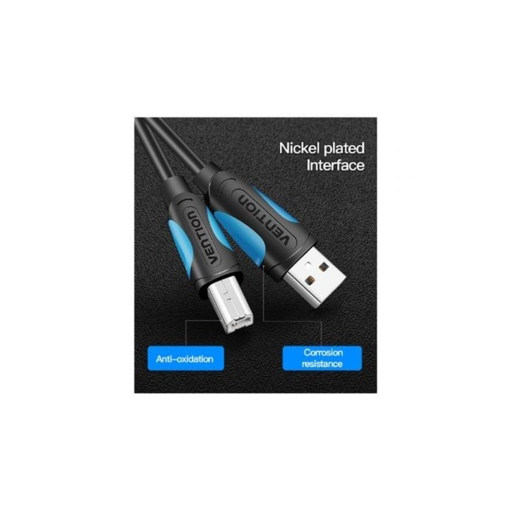 Cable USB 2.0 Impresora Vention VAS-A16-B150 1.5m 480Mbps Negro