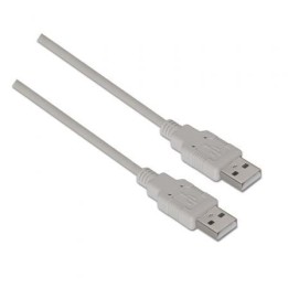 Cable USB AISENS A101-0022 USB 2.0 Tipo A Macho-Macho 2m 60Mbps Beige