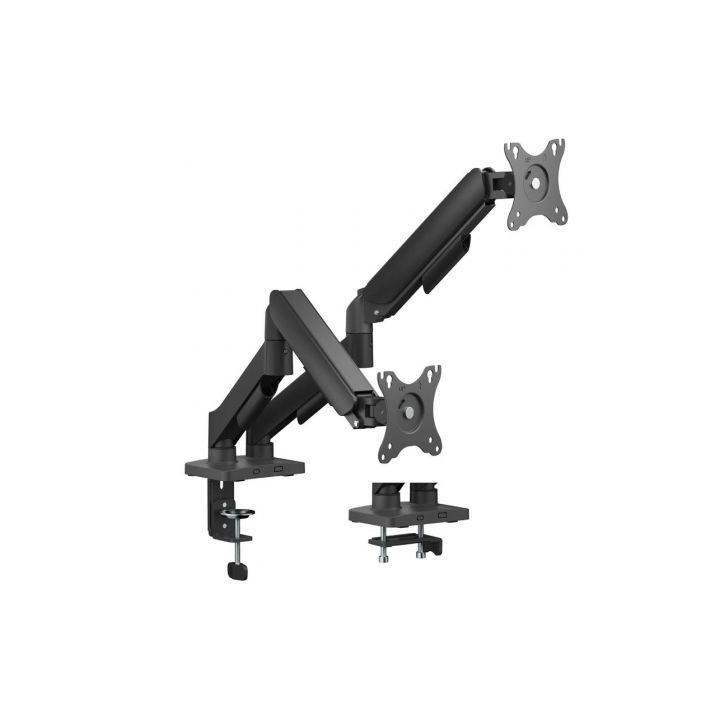 Soporte de Mesa AISENS DT32TSR-357 Contrapeso 2 Monitores 17-32″ Brazo Articulado Negro