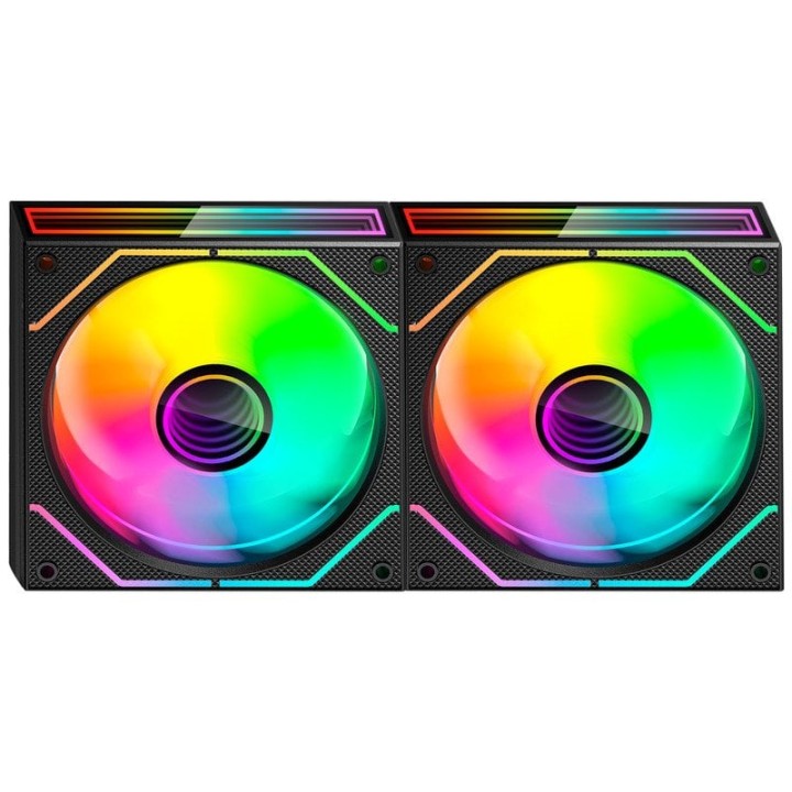 Mars Gaming MF-3DPROX2R Kit 2x Ventiladores ARGB 120mm Aspas Invertidas PWM FDB Negro