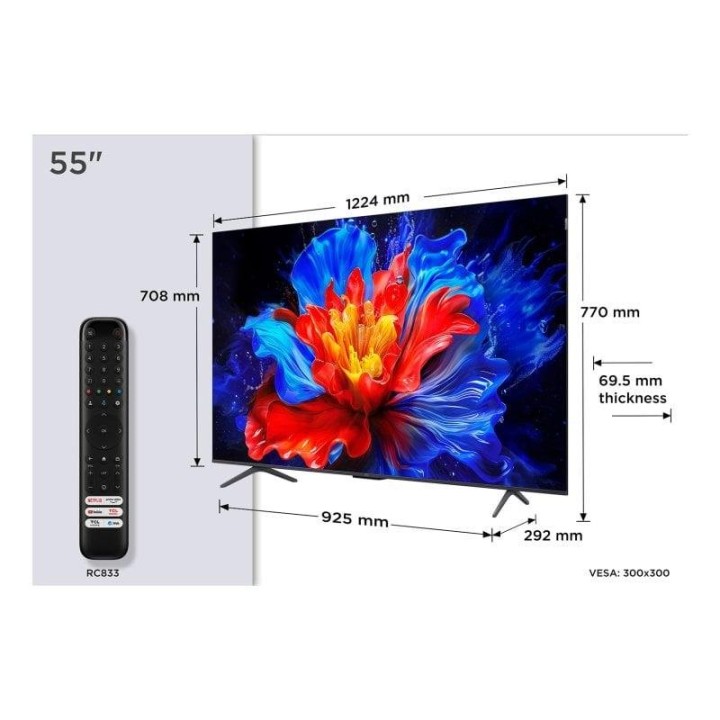 TCL QLED 55" 55P8K UltraHD 4K Sonido Onkyo Google TV