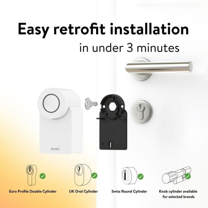 Cerradura inteligente Nuki Smart Lock Go Bluetooth WiFi sin cambios de cilindro Alexa Homekit
