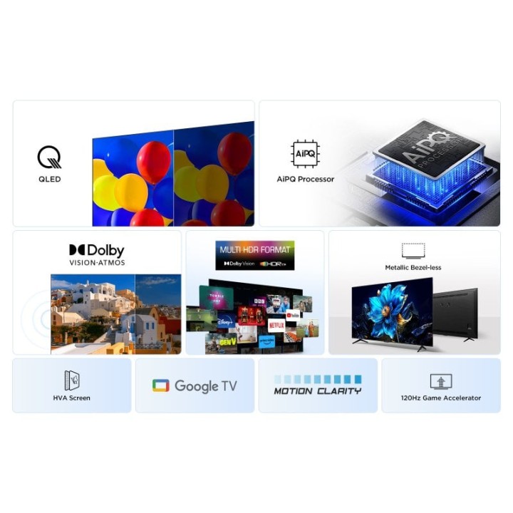 TCL QLED 65" 65P7K UltraHD 4K Dolby Atmos Google TV