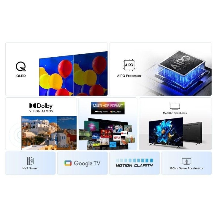 TCL QLED 75" 75P7K UltraHD 4K Dolby Atmos Google TV