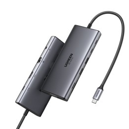 Hub Ugreen 11-en-1 USB-C 3xUSB-C 2xUSB-A HDMI VGA RJ45 SD TF 3.5mm Grey