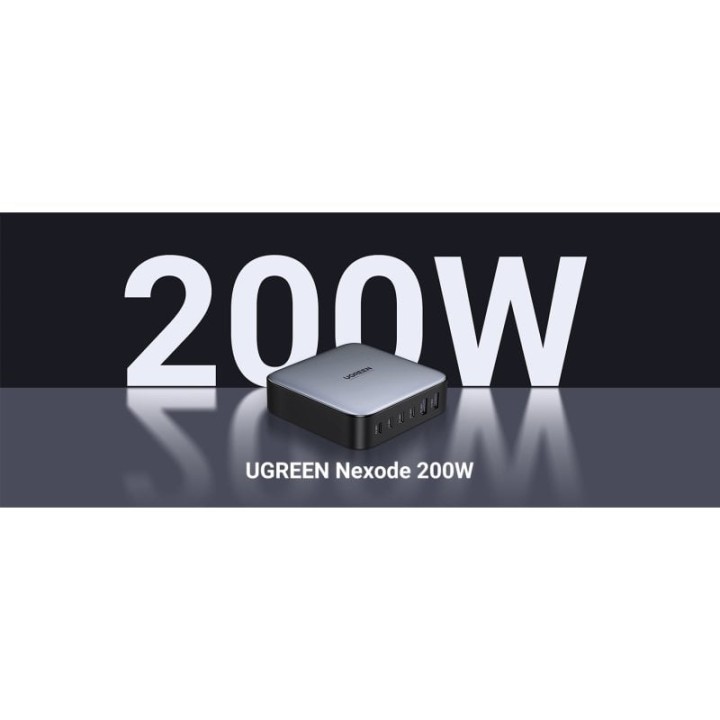 Cargador Ugreen Nexode 200W 2xUSB-A 4xUSB-C Desktop Compacto Alta Potencia