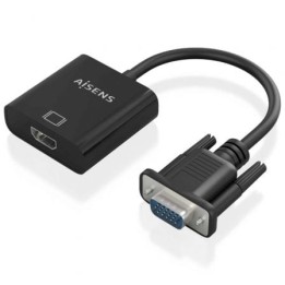 Cable Conversor AISENS A115-0873 VGA HDMI Audio Jack MicroUSB 20cm Negro
