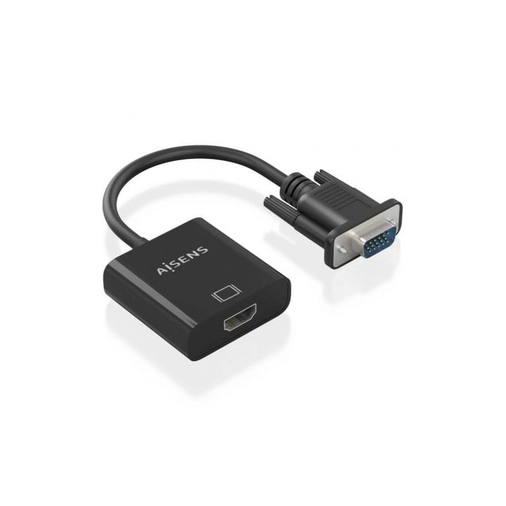 Cable Conversor AISENS A115-0873 VGA HDMI Audio Jack MicroUSB 20cm Negro