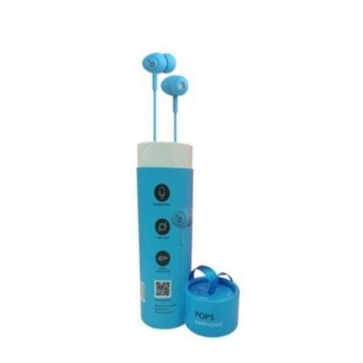 Auriculares Sunstech Pops con cable jack 3.5, micrófono integrado, intrauditivos, azul