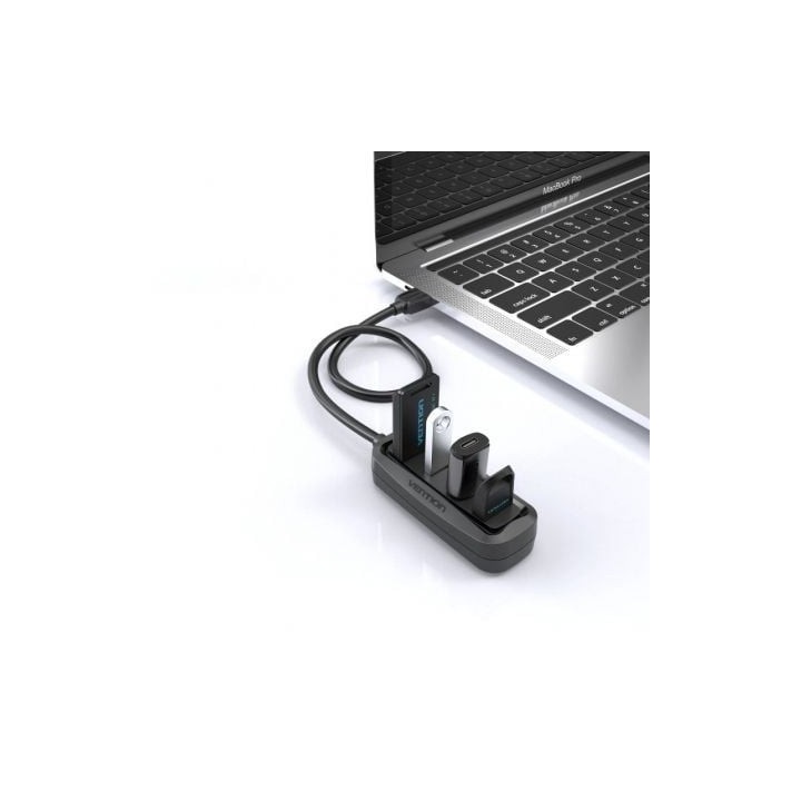 Hub VENTION 4 puertos 480 Mbps modelo VAS-J43-B015 15cm USB 2.0 ABS