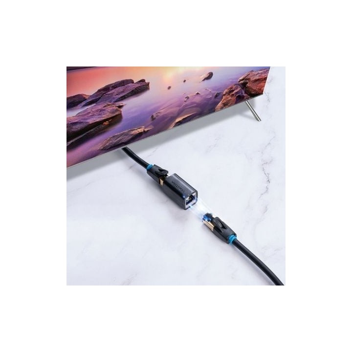 Adaptador Vention IPWB0 RJ45 Cat7 FTP 10Gbps PVC Blindado Negro