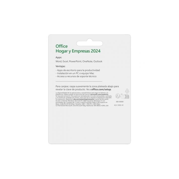 Microsoft Office Hogar y Empresas 2024 - 1 Dispositivo Versión Física Licencia Perpetua