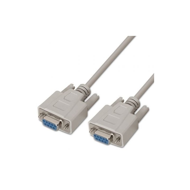 Cable serie RS232 AISENS A112-0066 DB9 Hembra a DB9 Hembra 1.8m Beige hasta 1.6Mbps