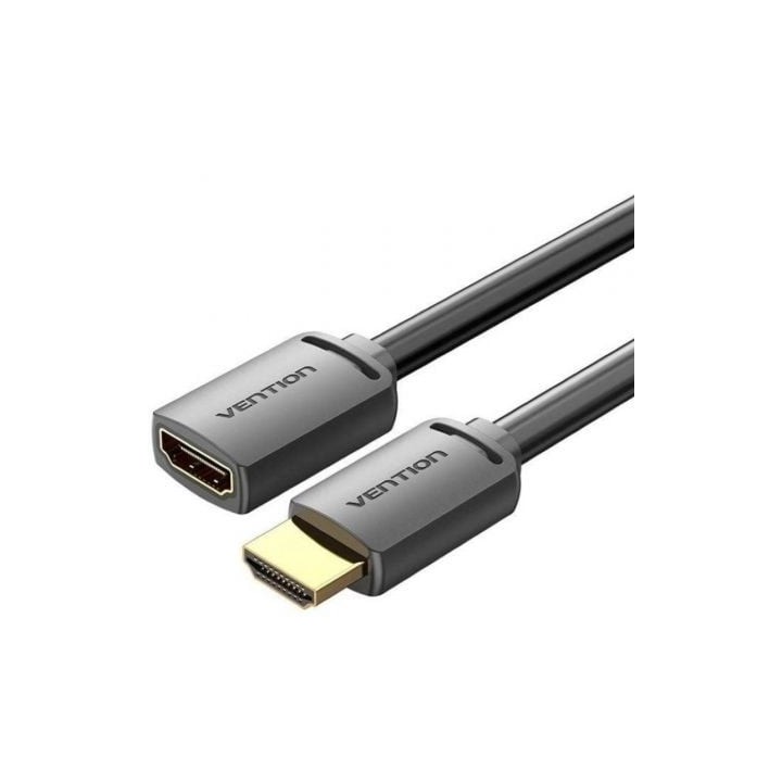 Cable HDMI Vention AHCBH 2m 4K@60Hz Macho a Hembra PVC chapado en oro Negro